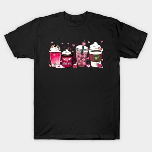 Cute Valentines Day Shirt Valentine Coffee Lover Women Girl T-Shirt